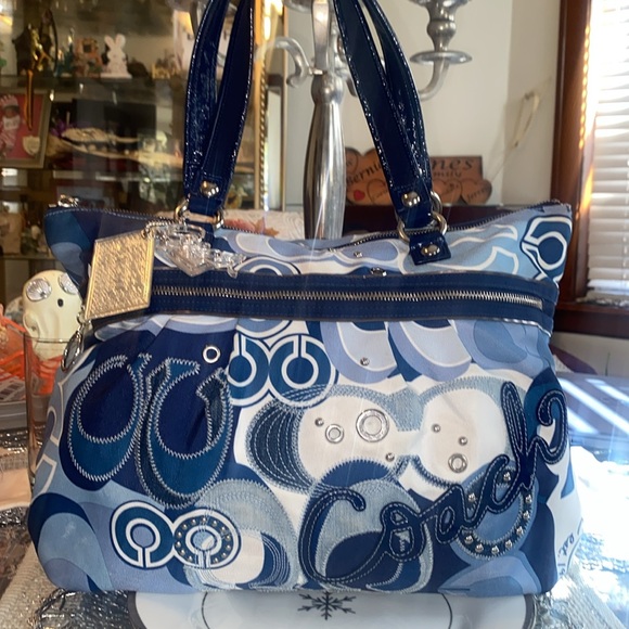 COACH POPPY BLUE DENIM! EUC! - Picture 3 of 17